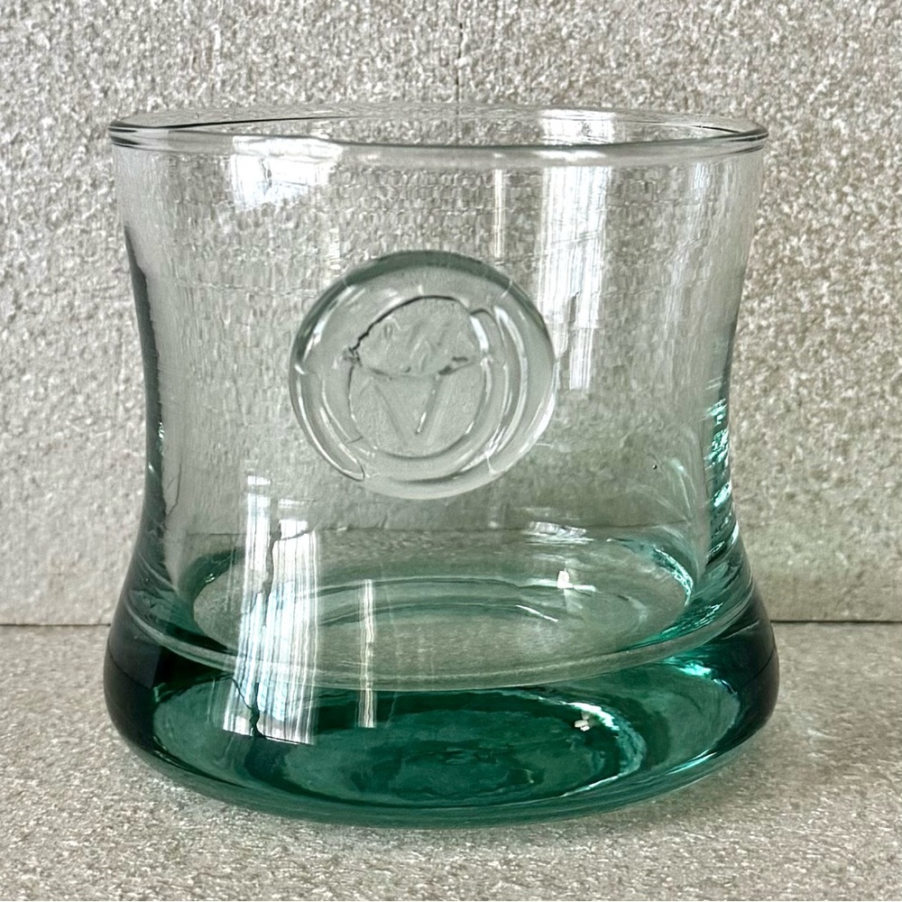Vintage Valenti Cristalería Rocks Whiskey Lowball Artisan Glass “V” Emblem RARE